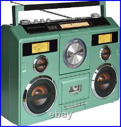 Ghetto Blaster Stereo Boombox Bluetooth/CD/AM-FM Radio/Cassette vintage style