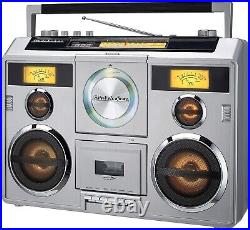 Ghetto Blaster Stereo Boombox Bluetooth/CD/AM-FM Radio/Cassette vintage style