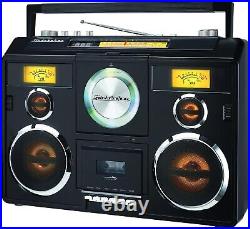 Ghetto Blaster Stereo Boombox Bluetooth/CD/AM-FM Radio/Cassette vintage style