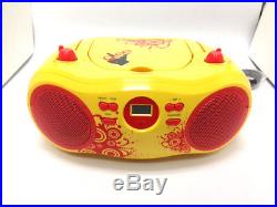 Glee Portable AM/FM Radio CD Player Yellow Red Boombox Stereo Audio System