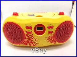 Glee Portable AM/FM Radio CD Player Yellow Red Boombox Stereo Audio System