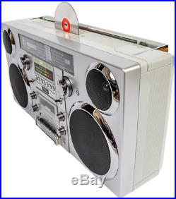 Gpo Brooklyn 1980S-Style Portable Boombox Cd Player, Cassette Player, Fm Radio