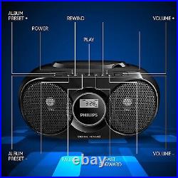 Great for home. Philips Portable CD Player USB Radio Boombox Stereo System