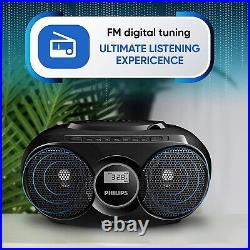 Great for home. Philips Portable CD Player USB Radio Boombox Stereo System