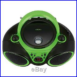 (Green) Jensen CD Boombox CD-490 Green Portable Sport Stereo CD Player with