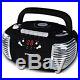 Groov E GVPS 813 Bk Black Portable Retro Boombox Am FM Radio CD Cassette Player