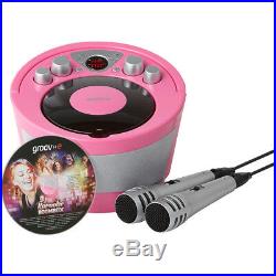 Groov-E Gvps923pk Tragbar Karaoke Boombox CD Player & Bluetooth Playback Pink