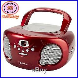 Groov-E Portable Cd Player Boombox With Am/Fm Radio, 3.5Mm Aux Input, Headphone