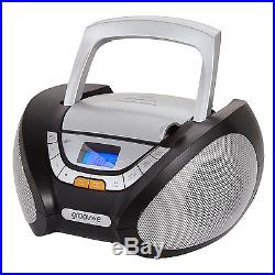 Groov-e Bluetooth Boombox Portable CD Player with Radio Black (For non-MP3 CD)