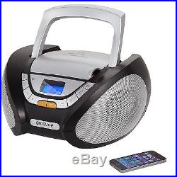 Groov-e Bluetooth Boombox Portable CD Player with Radio Black (For non-MP3 CD)