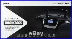 Groov-e Bluetooth Wireless Portable Boombox CD Cassette Player USB DAB/FM Radio
