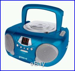 Groov-e Boombox Childrens Kids Blue Portable Aux-in CD Player with Radio New