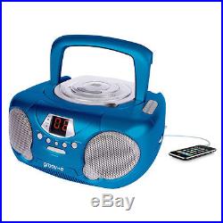 Groov-e Boombox Childrens Kids Blue Portable Aux-in MP3 CD Player with Radio