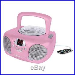 Groov-e Boombox Childrens Kids Pink Portable Aux-in MP3 CD Player with Radio