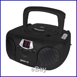 Groov-e Boombox Childrens Kids Teens Black Portable CD Player with Radio & Aux