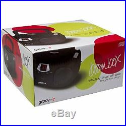 Groov-e Boombox Portable CD Player with Radio Headphone Jack Black