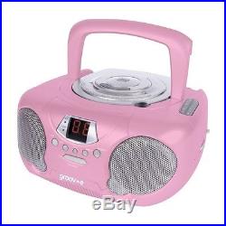 Groov-e Boombox Portable Childrens Kids PINK CD Player with Radio GVPS713PK NEW