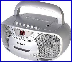 Groov-e Classic Boombox Portable CD Player With Cassette and Radio