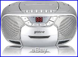 Groov-e Classic Boombox Portable CD Player With Cassette and Radio