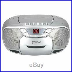 Groov-e Classic Boombox Portable CD Player with Cassette & Radio