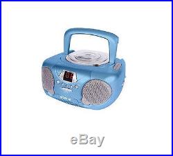 Groov-e GV-PS713 Portable CD Player Radio Boombox Aux Input LED Display Blue New