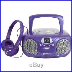 Groov-e GVPS713 Classic Boombox Portable CD Player with AM/FM Radio Purple New