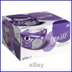Groov-e GVPS713 Classic Boombox Portable CD Player with AM/FM Radio Purple New