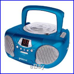Groov-e GVPS713BE Boombox Kids Blue Portable CD Aux-In MP3 Player with Radio