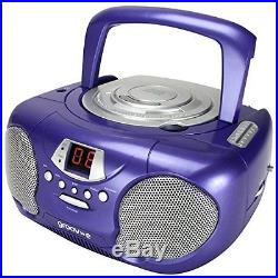 Groov-e GVPS713PE Boombox Portable CD Player with Radio & Headphone Jack For