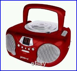 Groov-e GVPS713RD Boombox Portable CD Player with Radio (Red) Genuine Brand New