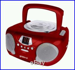 Groov-e GVPS713RD Boombox Portable CD Player with Radio (Red) Genuine Brand New