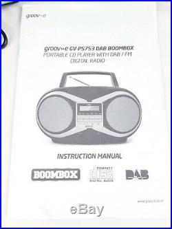 Groov-e GVPS753 DAB Boombox Portable CD Player DAB/FM Radio Black