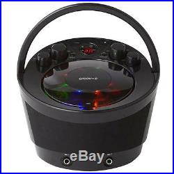 Groov e GVPS923/BK Portable Karaoke Boombox with CD Player and Bluetooth Playback