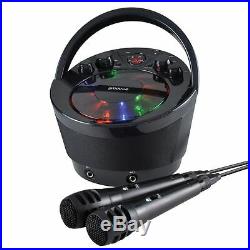 Groov-e GVPS923BK Portable Karaoke Boombox CD Player Bluetooth Playback Black