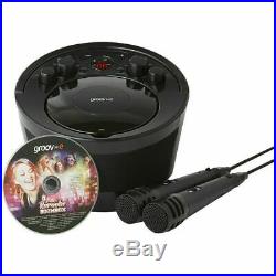 Groov-e GVPS923BK Portable Karaoke Boombox CD Player & Bluetooth Playback Black