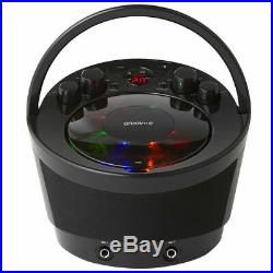 Groov-e GVPS923BK Portable Karaoké Boombox Lecteur CD & Bluetooth Playback Noir