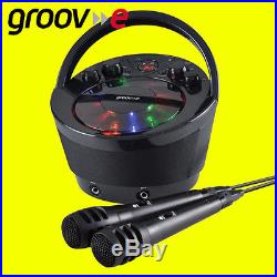 Groov-e GVPS923BK Portable Karaoke Boombox with CD Player and Bluetooth Playback