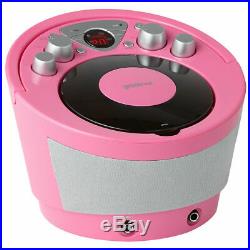 Groov-e GVPS923PK Portable Karaoké Boombox Lecteur CD & Bluetooth Playback Rose