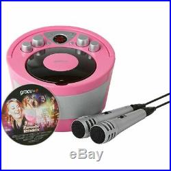 Groov-e GVPS923PK Portátil Karaoke Boombox CD Jugador & Bluetooth Playback Rosa