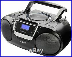 Groov-e GVPS933BK Bluetooth Wireless Portable Boombox CD Cassette Player USB FM