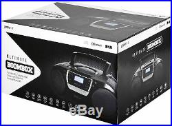 Groov-e GVPS933BK Bluetooth Wireless Portable Boombox CD Cassette Player USB FM