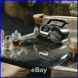 Groov-e GVPS933BK Bluetooth Wireless Portable Boombox CD Cassette Player USB FM