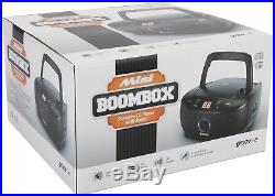 Groov-e Mini Boombox Portable CD Player With Radio Black