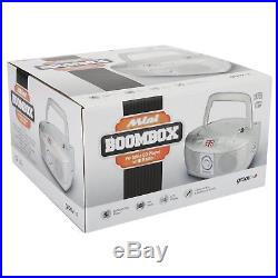 Groov-e Mini Boombox Portable CD Player with Radio Silver