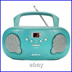 Groov-e Original Boombox Portable CD Player AM/FM Radio 3.5mm Aux-In PS733 Teal