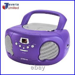 Groov-e Original Boombox Portable CD Player with Radio Purple