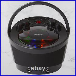 Groov-e Portable Karaoke Boombox CD Player With Bluetooth Voice Control Mics