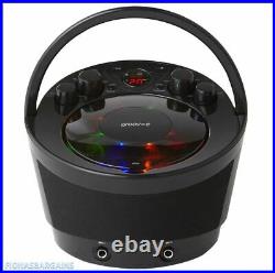 Groov-e Portable Karaoke Boombox With CD Player Bluetooth Wireless 2 Microphones