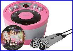 Groov-e Portable Karaoke Boombox with CD Player Bluetooth Playback GVPS923PK New