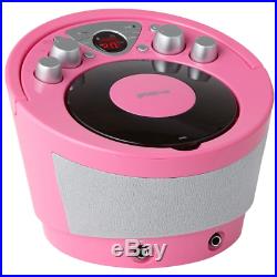 Groov-e Portable Party Karaoke Boombox Machine CD Player Bluetooth Wireless Pink